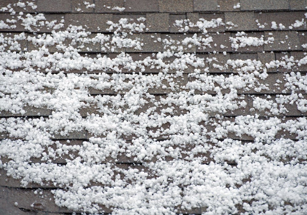 Friendswood roof after a hail storm that needs to be inspected for hail damage