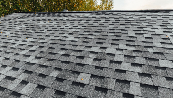 A set of laminate shingles on a roof