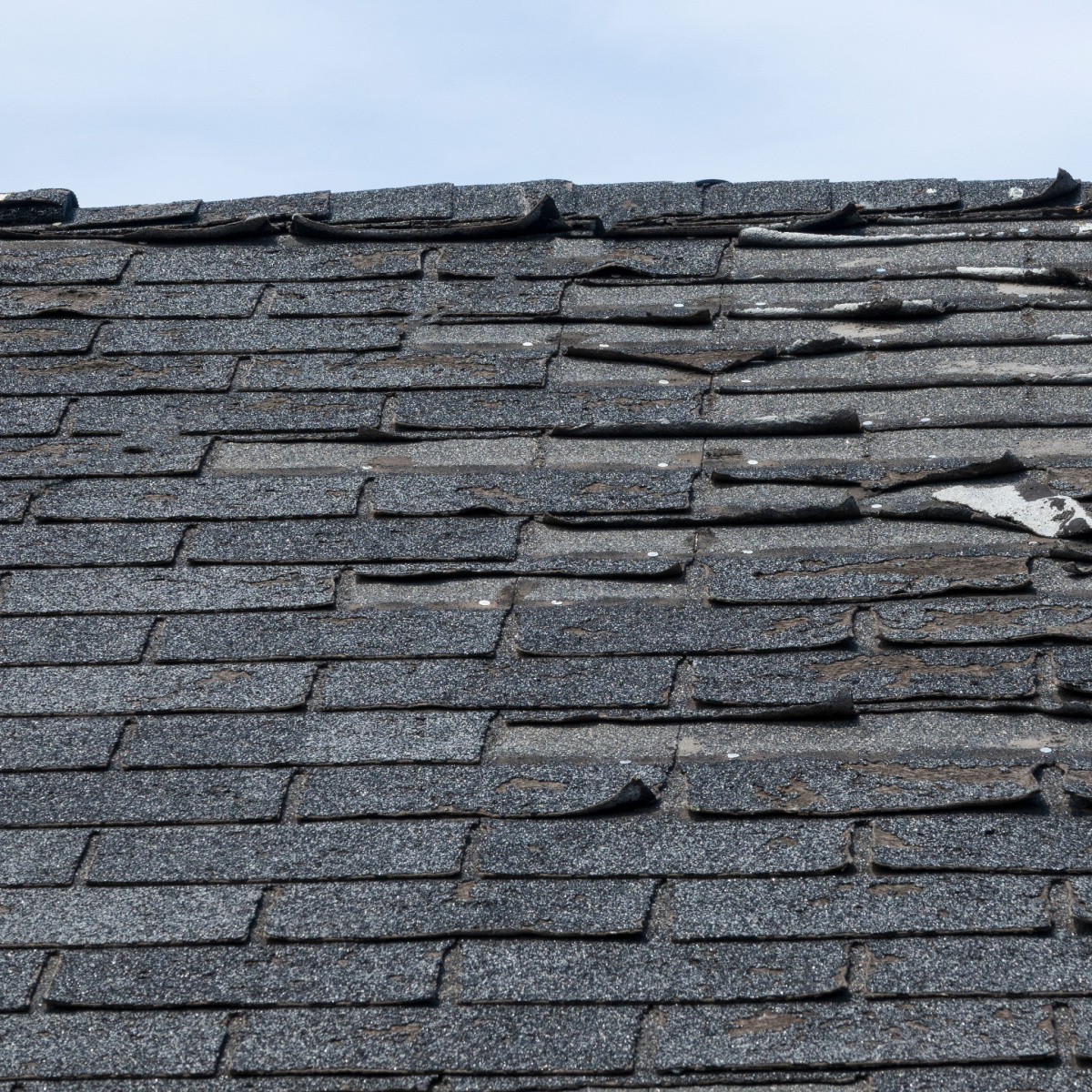 A damaged roof