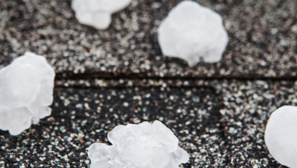Hailstones on a roof