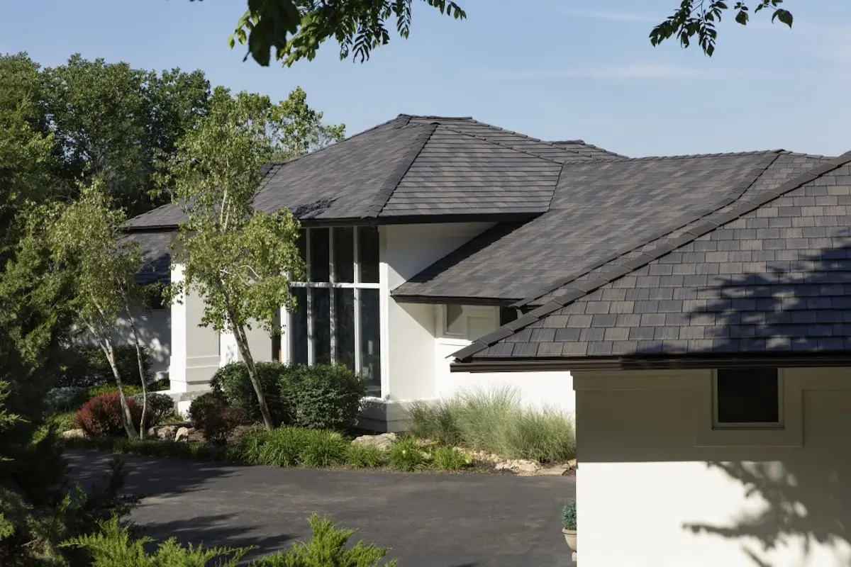 Completed Houston roof replacement using DaVinci roof tiles
